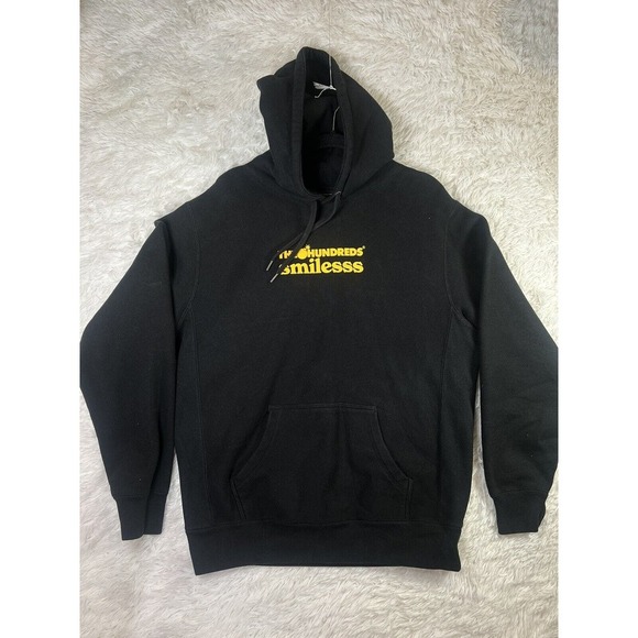 The Hundreds Smilesss :)) Pullover ABS Adam Bomb Squad NFT‎ Black Hoodie Size L - Picture 1 of 13